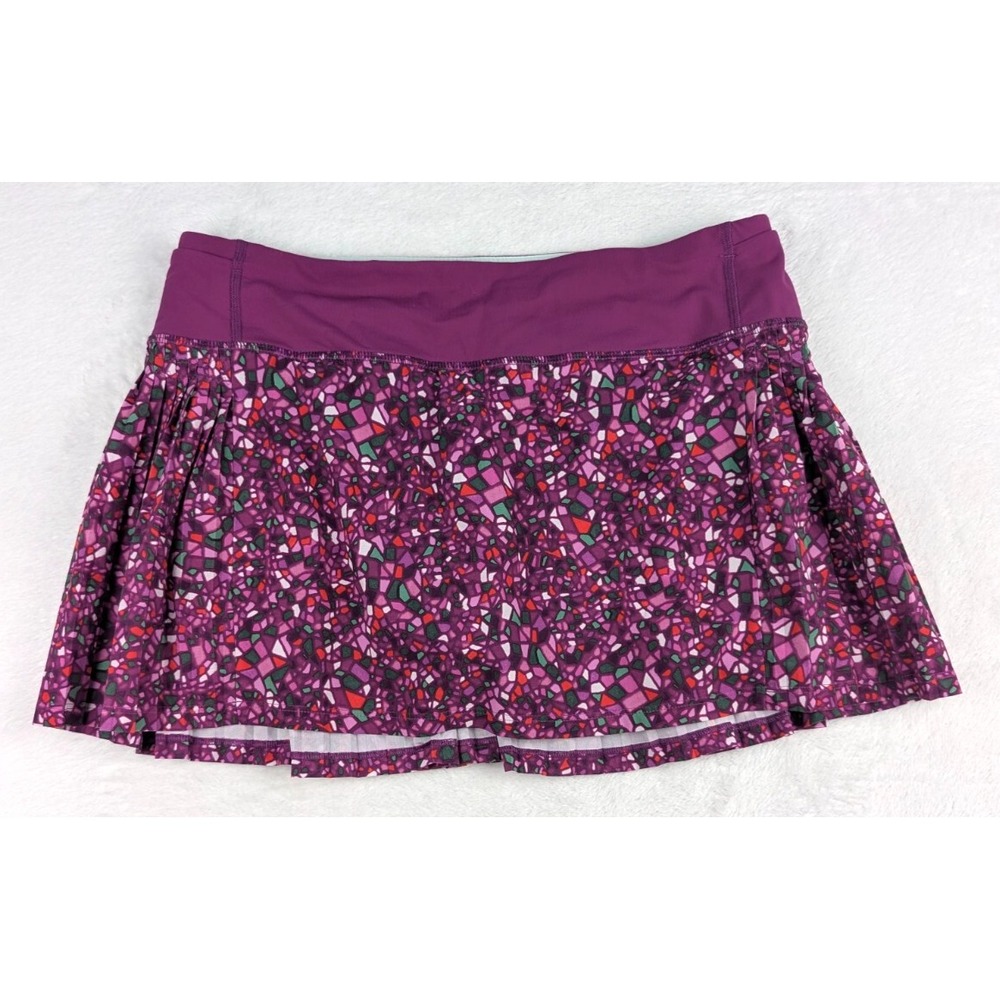 Lululemon Time to Shine Skirt Womens sz 6 Paradise Camo Multi Regal Plum‎